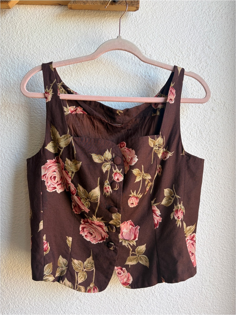 Vintage Brown Floral Corset Top